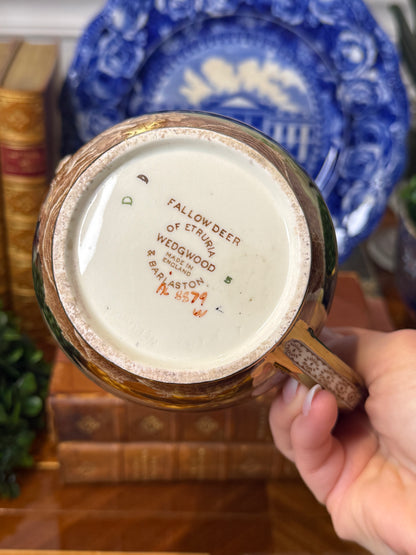 Vintage Wedgwood Fallow Deer of Etruria Lustre Cream Pitcher | England | 6” Wide