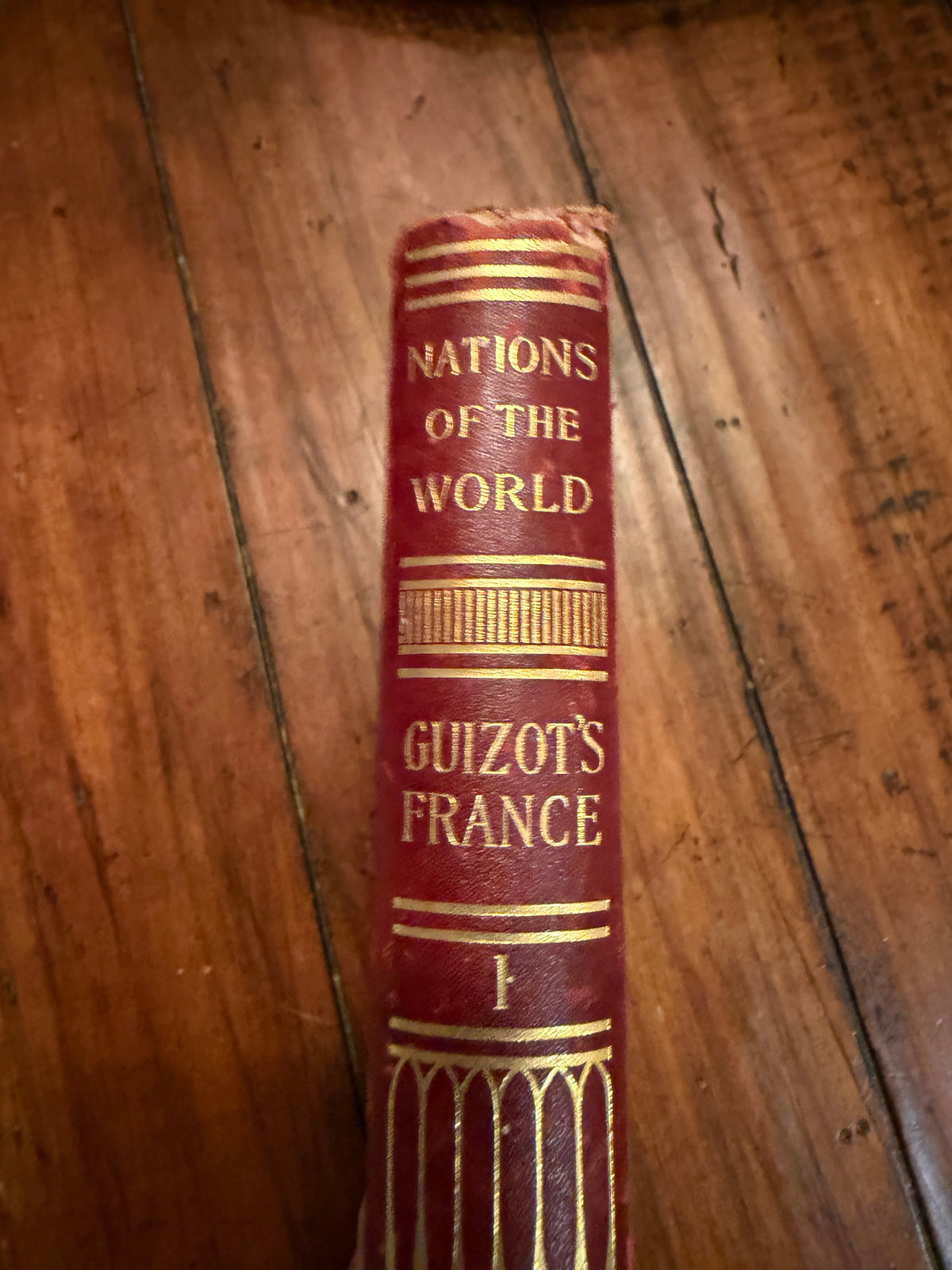 Set of 6 aged French books labeled "Nations of the World France"