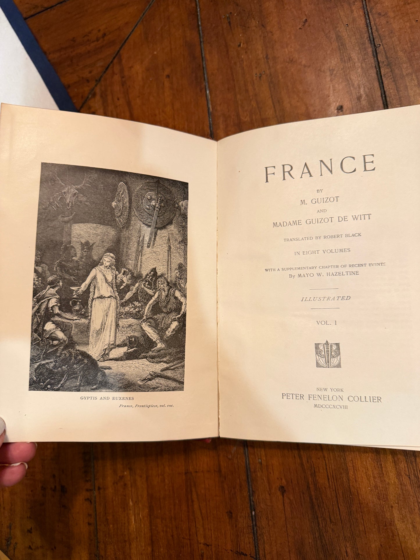 Set of 6 aged French books labeled "Nations of the World France"