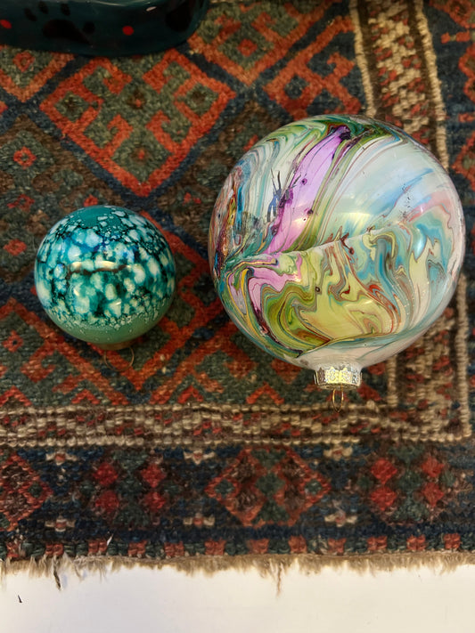 Pair of hand blown Glass Ornaments