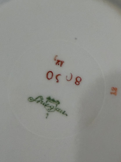 Set of 4 English stamped  porcelain plates 8d
