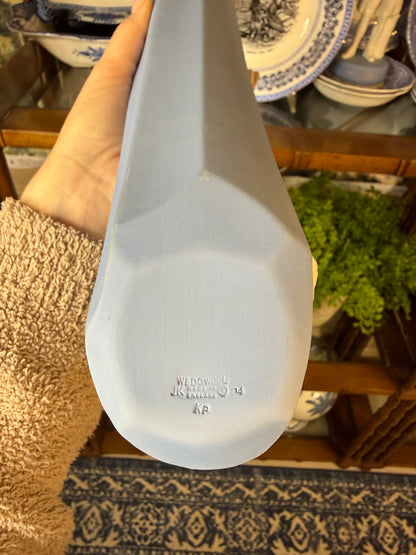 Vintage Wedgwood Jasperware Quiver Wall Vase | Blue & White Neoclassical Wall Pocket | DA4558