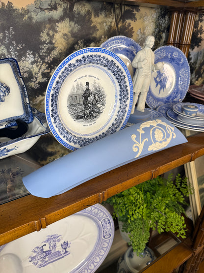 Vintage Wedgwood Jasperware Quiver Wall Vase | Blue & White Neoclassical Wall Pocket | DA4558