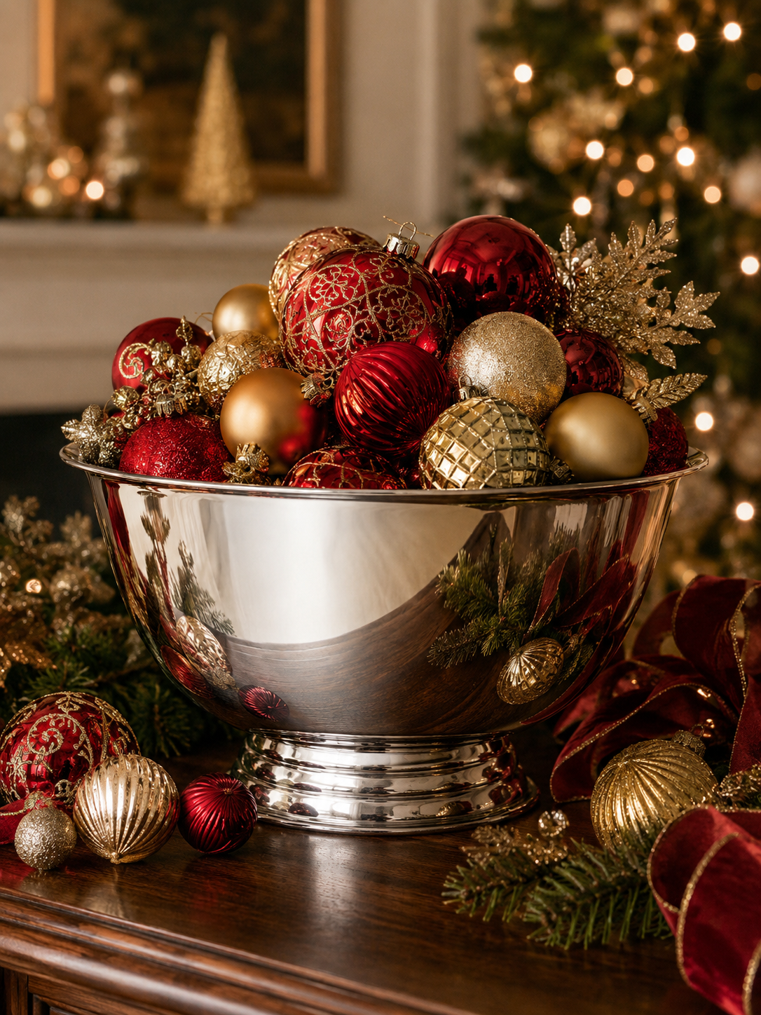 Godinger Revere Large Stainless-Steel Silver Bowl | 12” Classic Serving Bowl