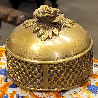 Danny’s Fine Porcelain - Imari Jar with Bronze Lid 8”x 5”x 8”