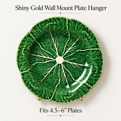 Shiny Brass/ Gold Wall Mount Plate Hanger For Plate Walls | XS Fits 4.5 - 6”D Plates
