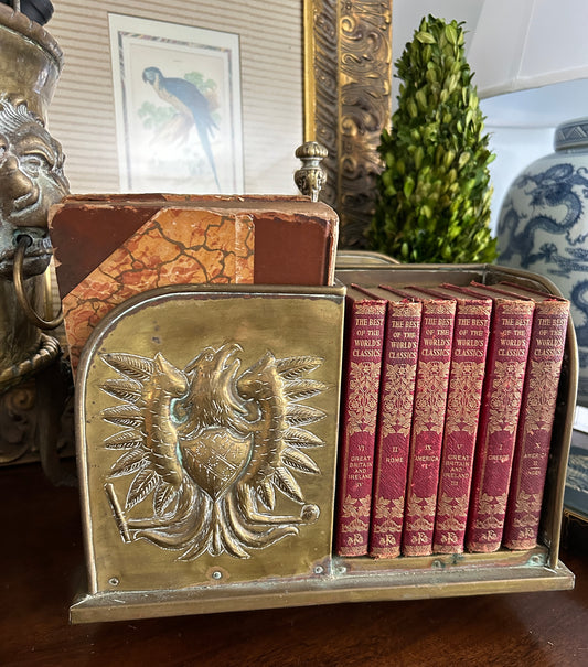 Antique Continental Brass Revolving Book Stand