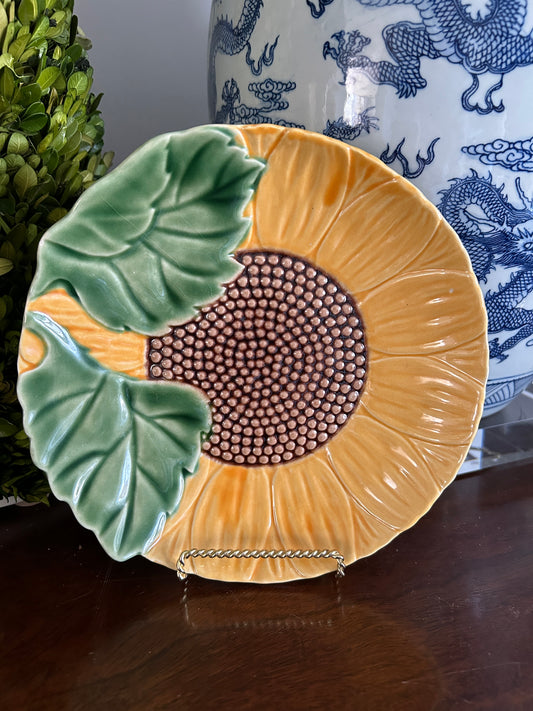 Vintage Bordallo Pinheiro Sunflower Plate