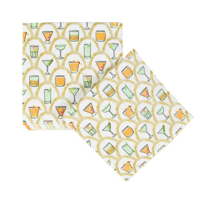 Caspari Deco Cocktails Cocktail Napkin - 20 Per Package
