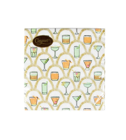 Caspari Deco Cocktails Cocktail Napkin - 20 Per Package