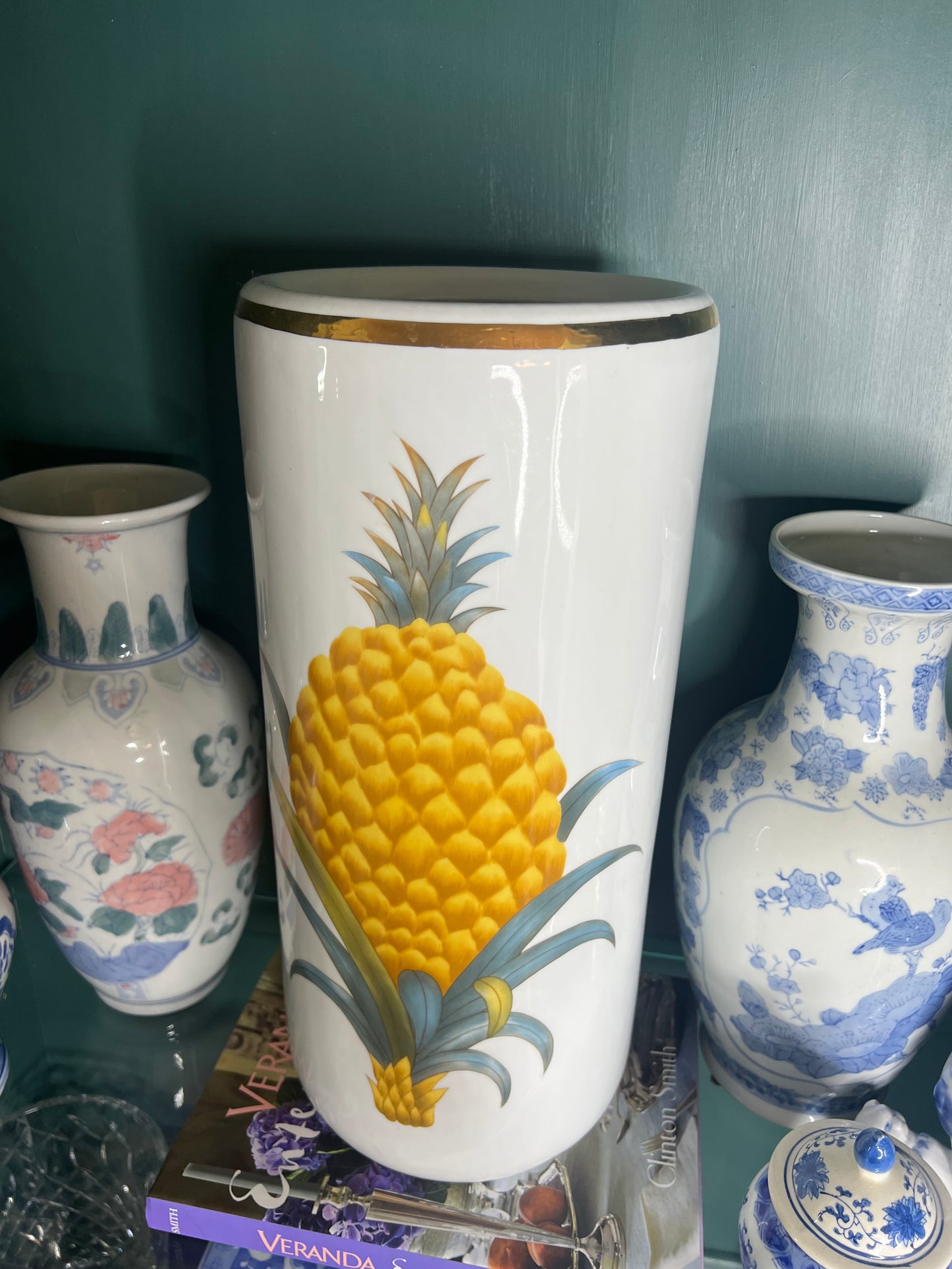 Fornasetti Style Vintage Double Pineapple Umbrella Stand