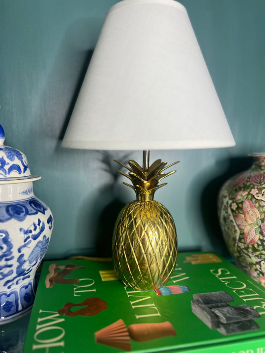 Vintage Brass Petite Pineapple Table Lamp