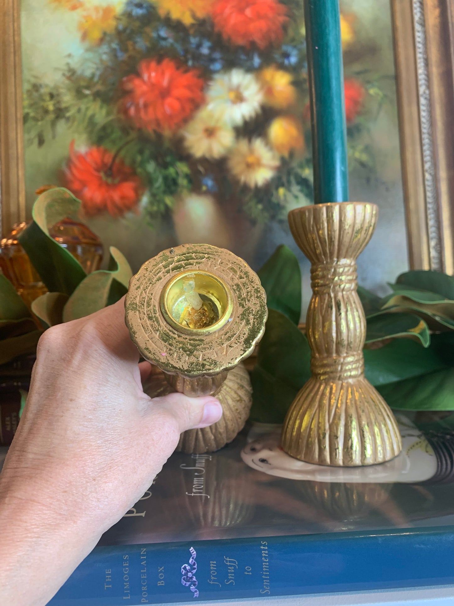 Pair of Gold Tassle Candle holders
