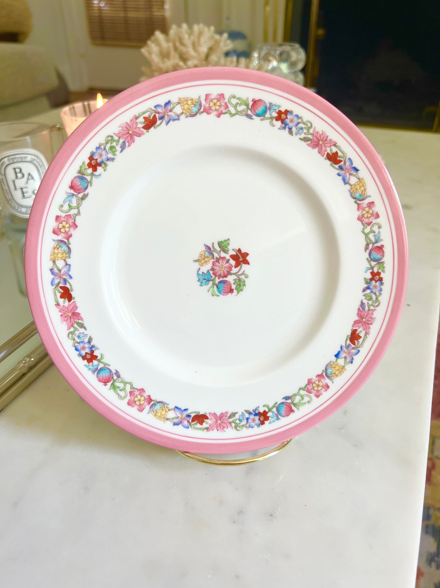 Stunning Rare Pink Set of 4 Antique Minton Dessert/Salad/Dinner Plates - Pristine (sold separate)