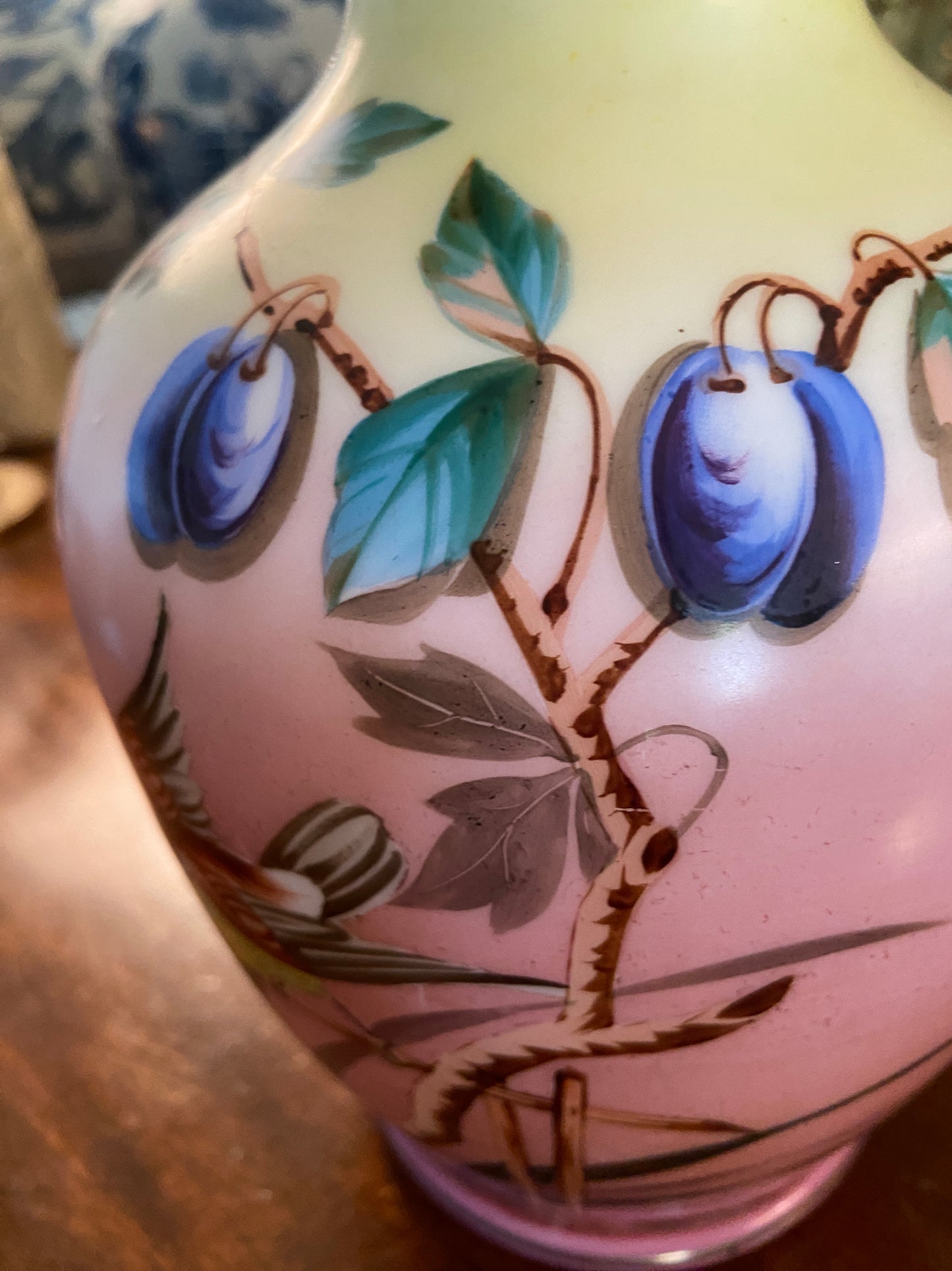 Antique Enameled Art Glass Vase