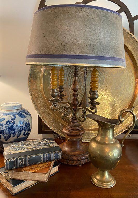 Mid-Century Brass Candelabra Lamp by Chapman Italy