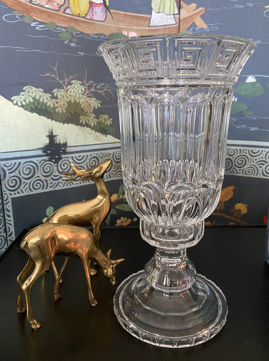 Stunning Vintage Decorative Glass Hurricane Candle Holder, 11.5"H x 6"D”