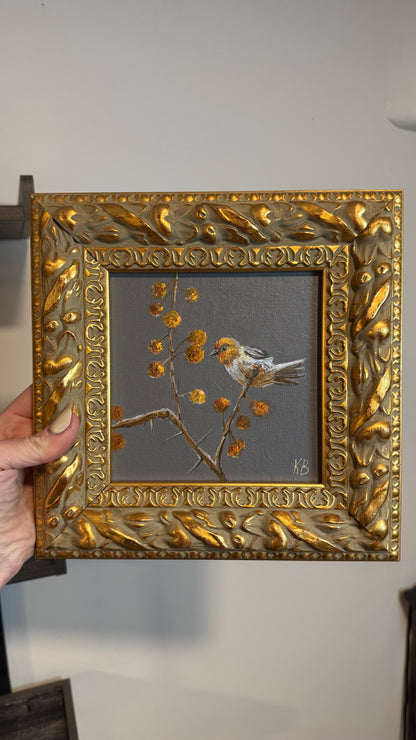 Solo live reserved Blackburnian warbler original oil painting