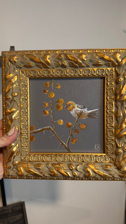 Solo live reserved Blackburnian warbler original oil painting