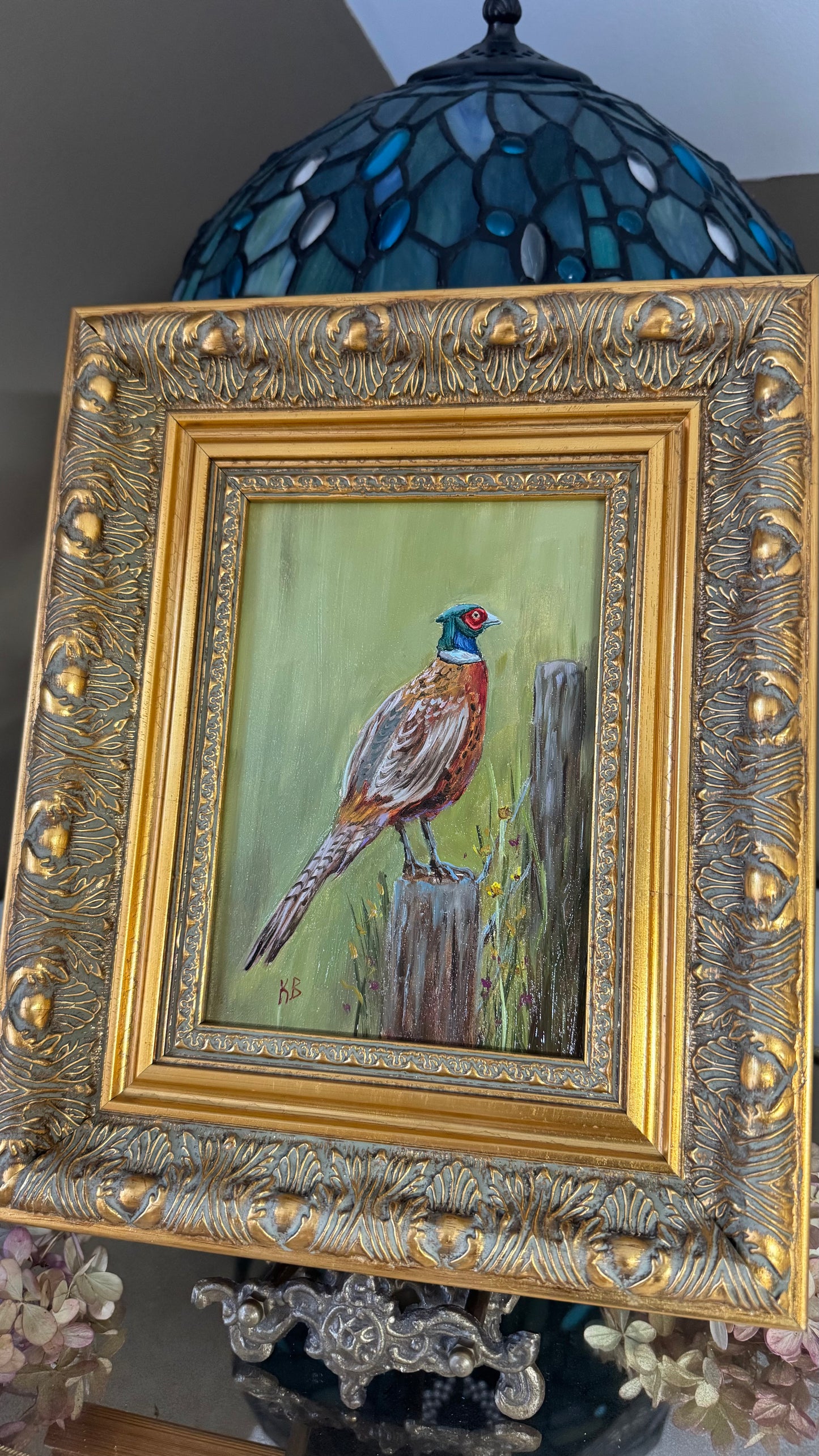Day 19 Original oil painting of a pheasant bird 9x11”