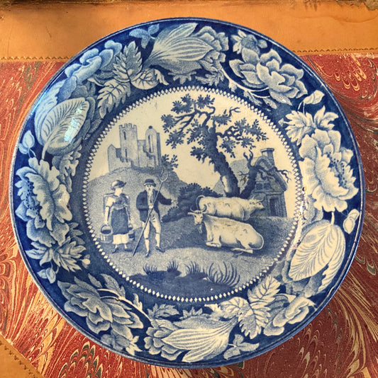 Early 19th Century English Pearlware Transferware Blue & White Dish