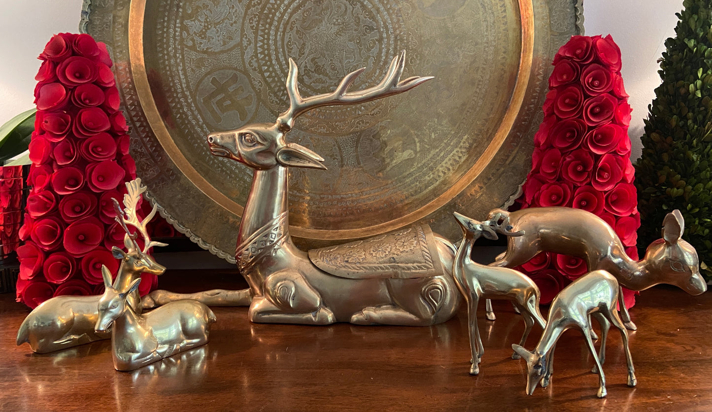 Fabulous Large Sarreid Style Brass Reindeer