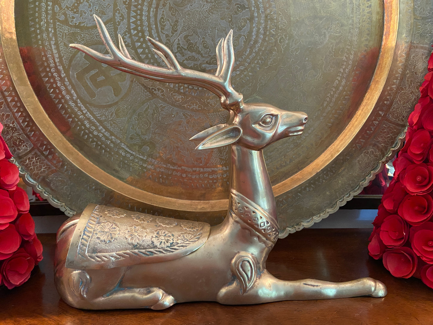 Fabulous Large Sarreid Style Brass Reindeer