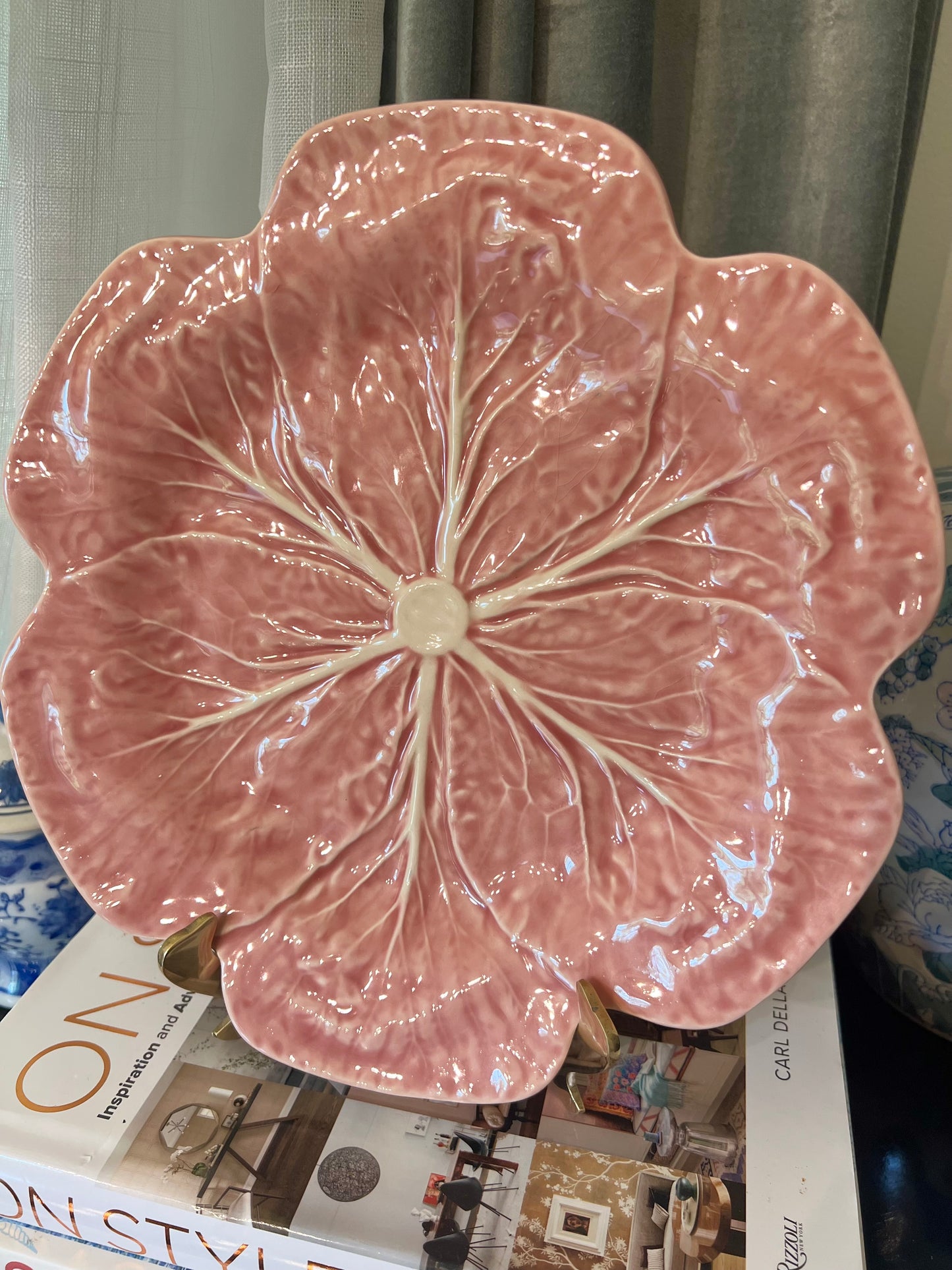 Vintage Pink Bordallo Pinheiro Cabbage 10” Dinner Plate