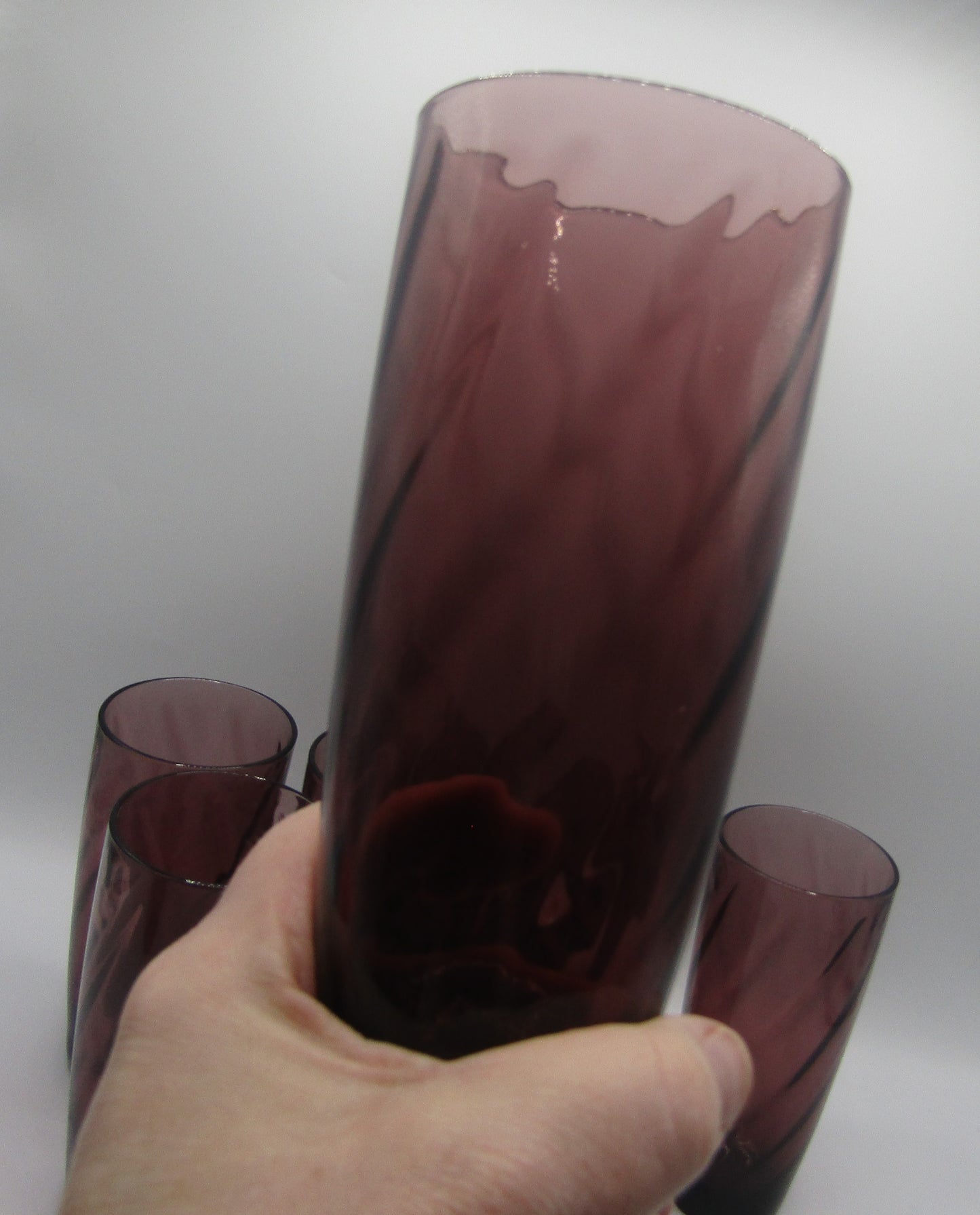 Drinking glasses by Hazel Atlas,Moroccan Amethyst, set of 8 Excellent!