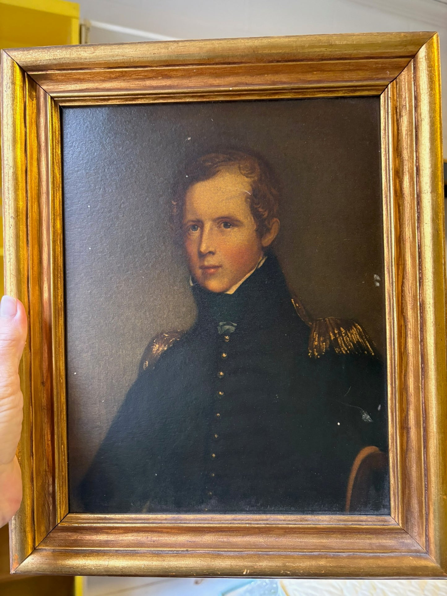 WCCR Charitable Item #136 | Antique Textured Lithograph After Thomas Sully | “Major Biddle” | Framed Art Reproduction | 14” x 11.5”