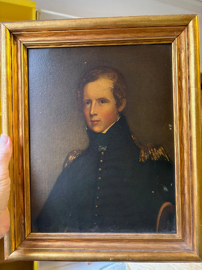 WCCR Charitable Item #136 | Antique Textured Lithograph After Thomas Sully | “Major Biddle” | Framed Art Reproduction | 14” x 11.5”