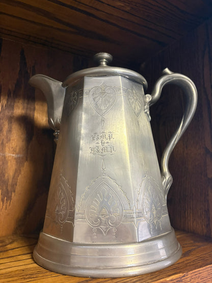 WCCR Charitable Item #114 | Meriden Britannia Co. Silver-Plated Marriage Vessel | Lyman’s Double Valve | Dated June 8, 1858