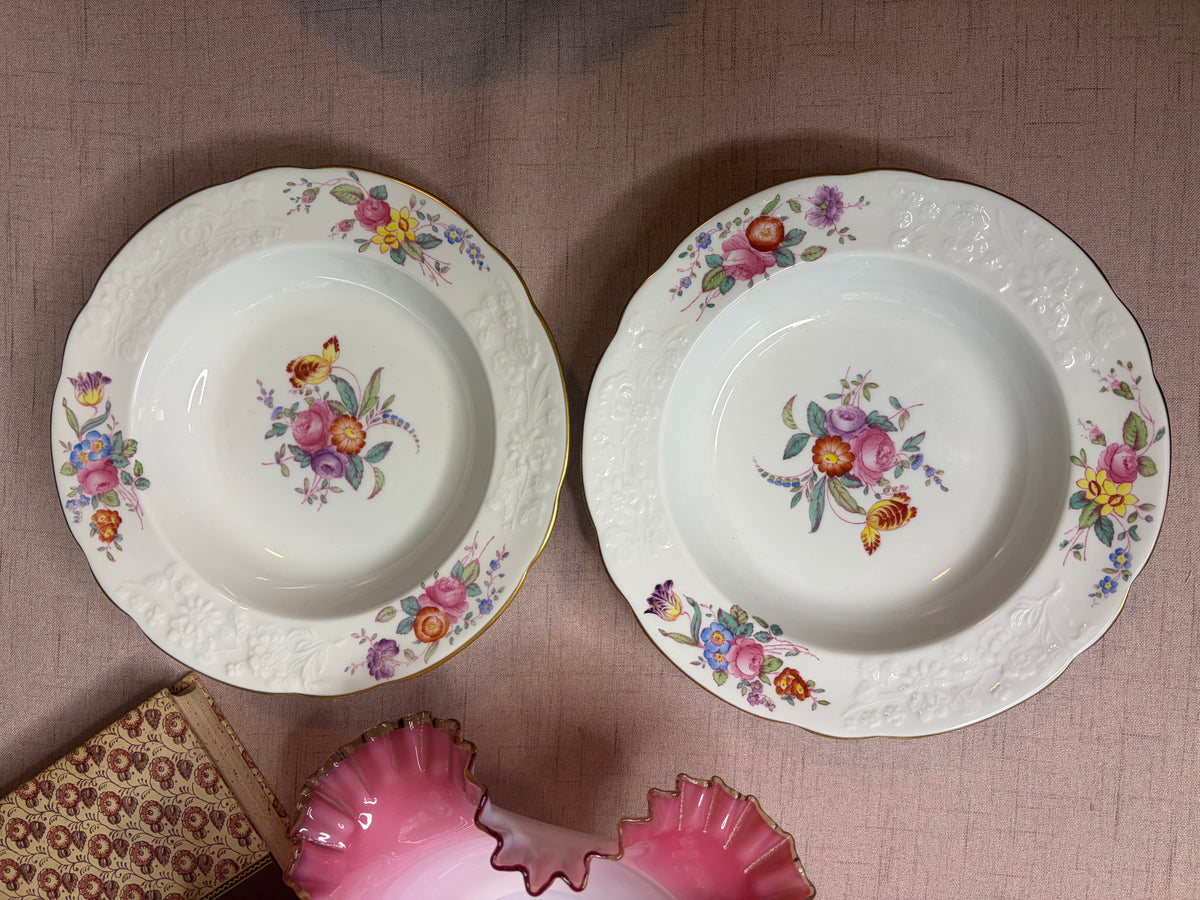 Lovely Copeland Spode Christine floral bowls pair!