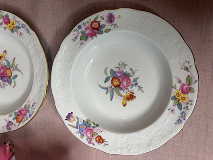 Lovely Copeland Spode Christine floral bowls pair!