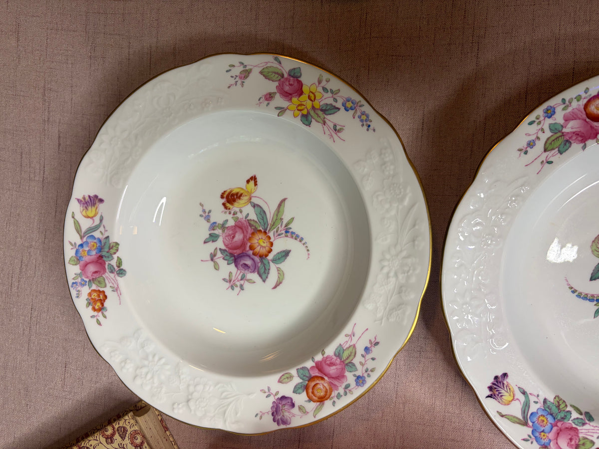 Lovely Copeland Spode Christine floral bowls pair!