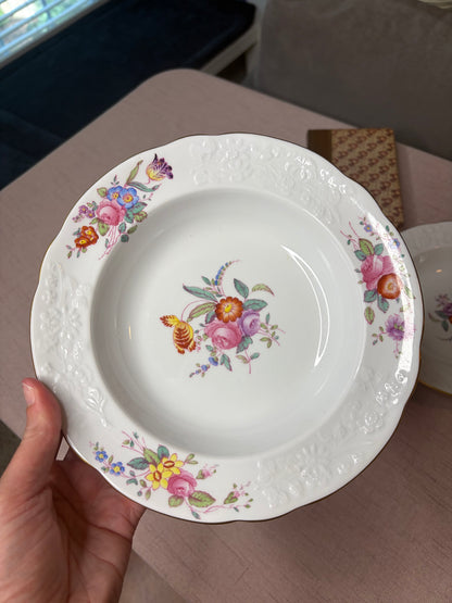 Lovely Copeland Spode Christine floral bowls pair!