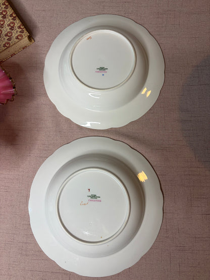 Lovely Copeland Spode Christine floral bowls pair!