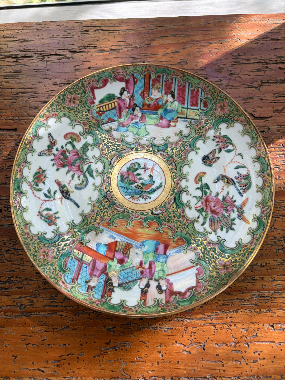 Antique 19th century famille rose plate!