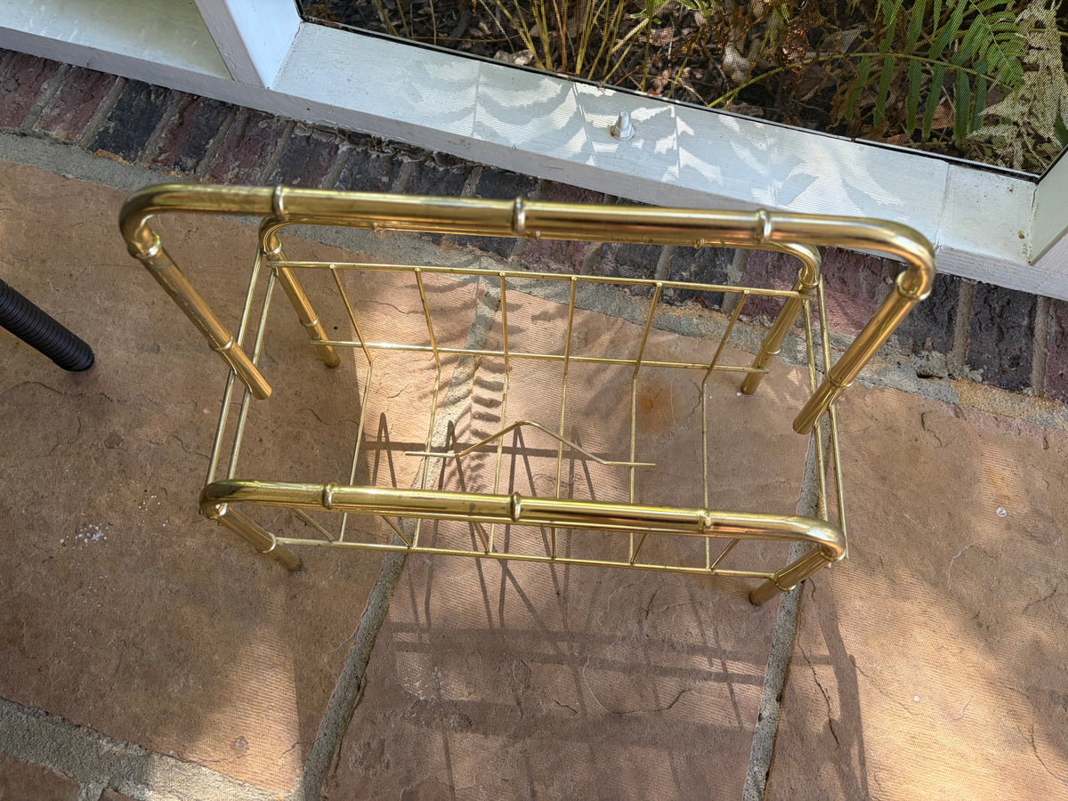 Brass bamboo style magazine rack!