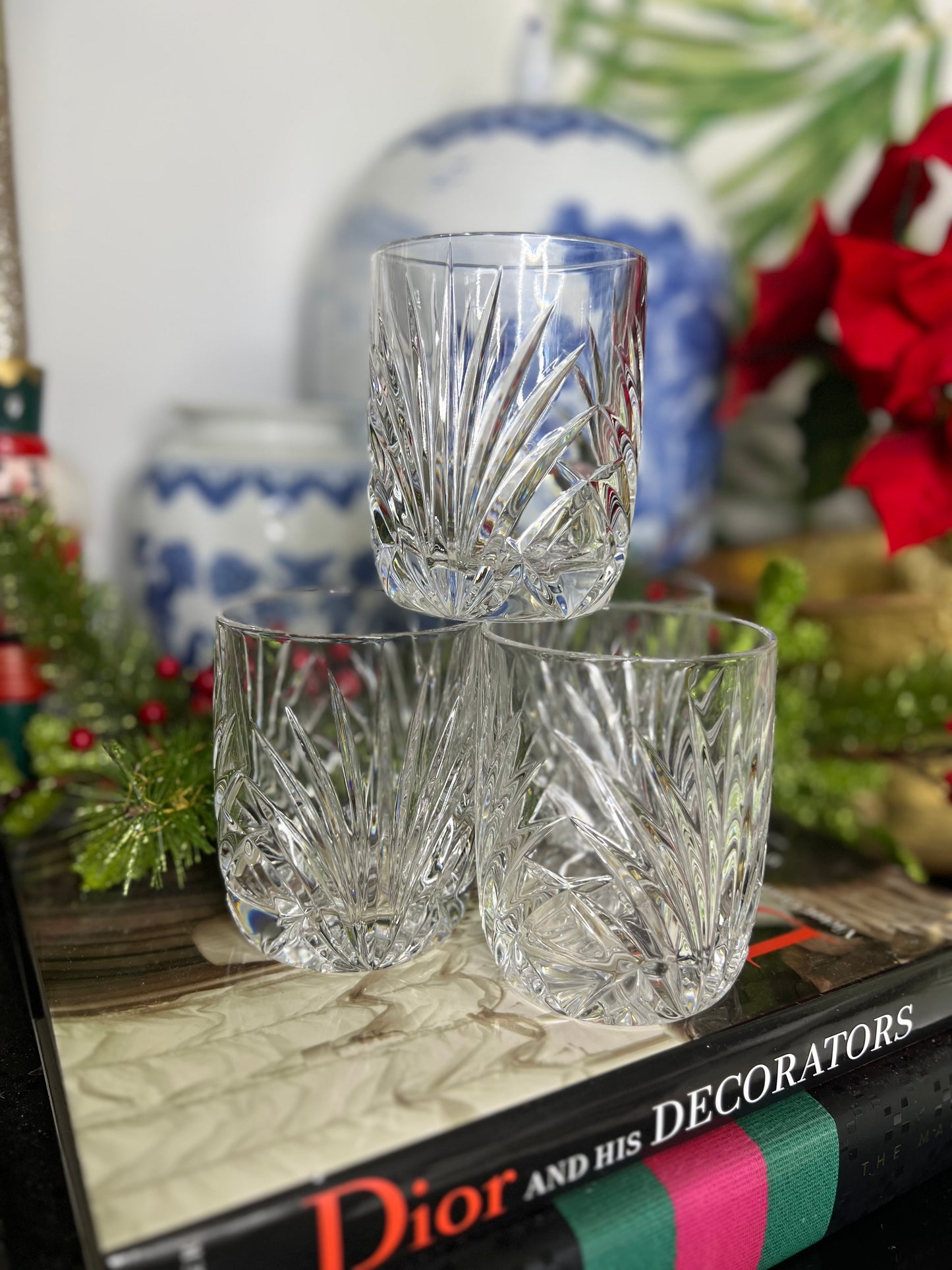 Set of 4 Gotham Crystal “Rosewood” Double Old Fashioned Glasses