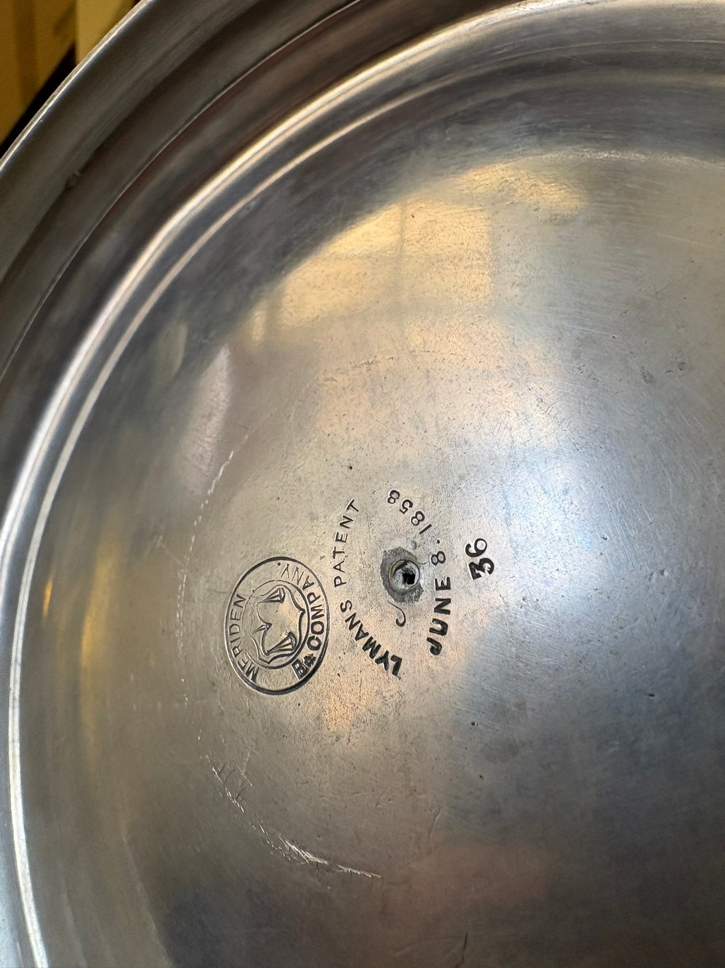 WCCR Charitable Item #114 | Meriden Britannia Co. Silver-Plated Marriage Vessel | Lyman’s Double Valve | Dated June 8, 1858