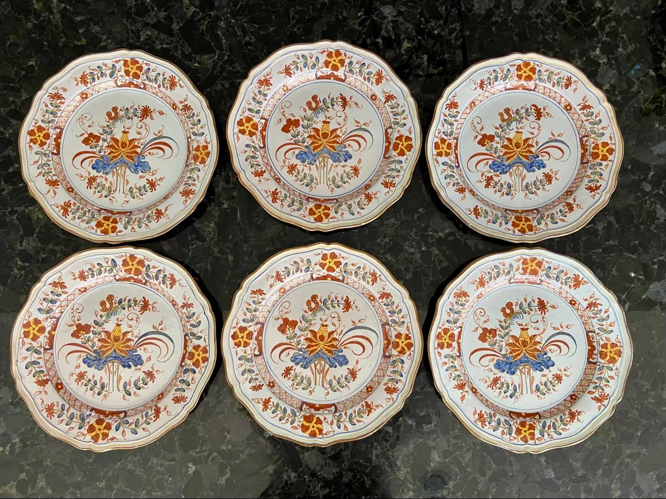 Set of 18th Century Italian Faience Polychrome Plates