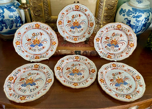 Set of 18th Century Continental Faience Polychrome Plates