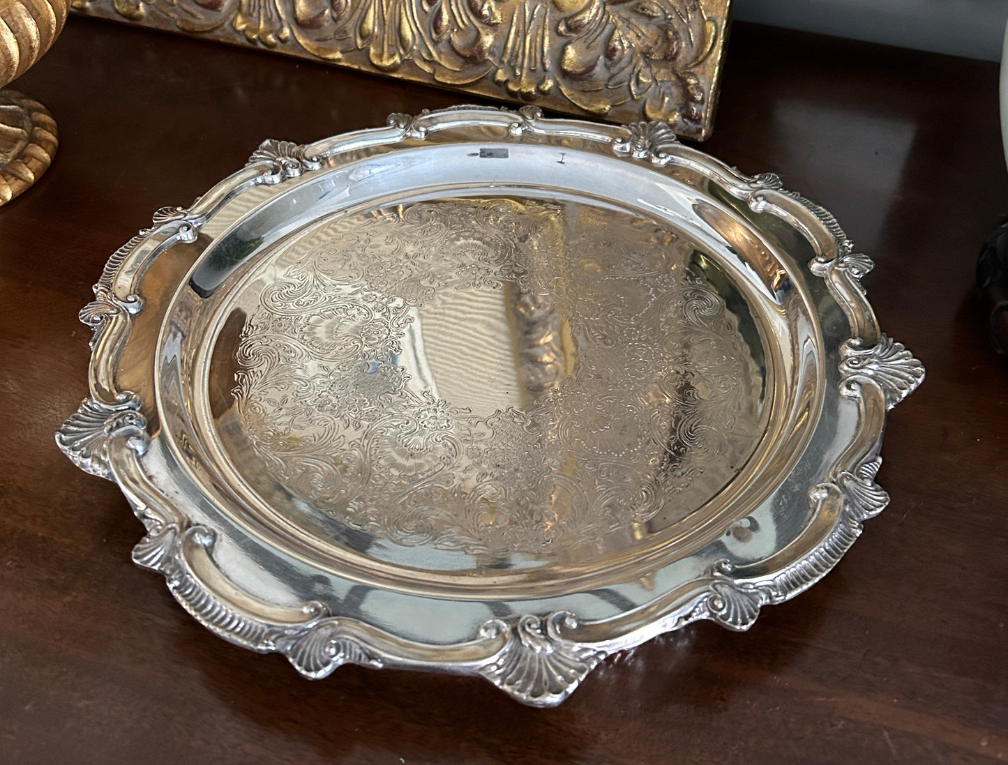 Vintage Blackinton Chippendale Silver Plate Footed Tray