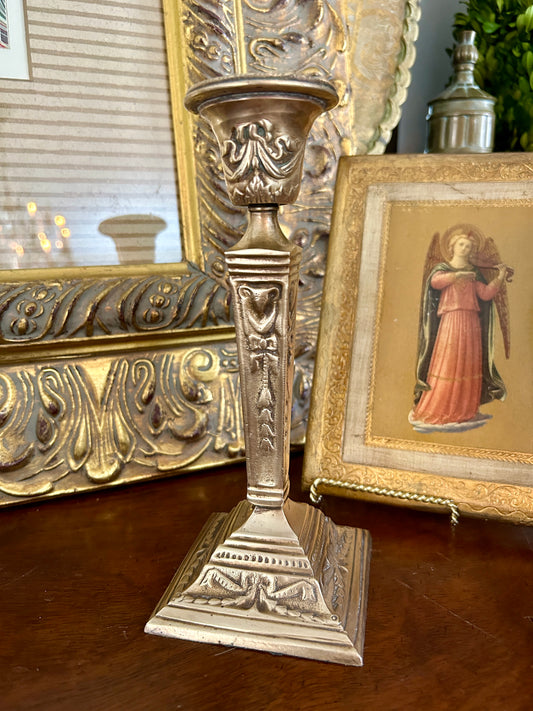 Vintage Neoclassical Brass Candlestick
