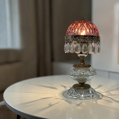 Antique Cranberry Boudoir Lamp by Michelotti