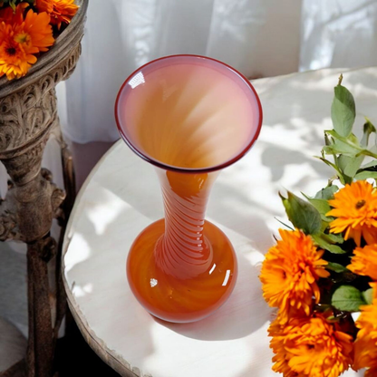 MCM Orange Spiral Vase