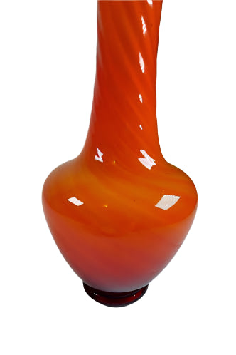 MCM Orange Spiral Vase