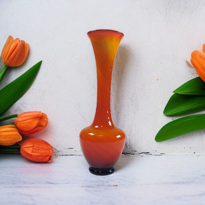 MCM Orange Spiral Vase