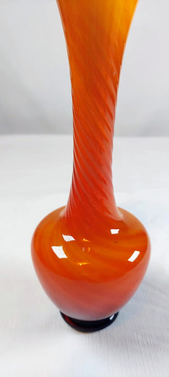 MCM Orange Spiral Vase
